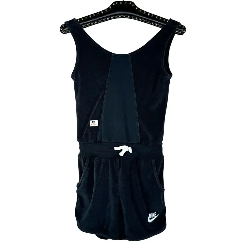 Nike Heritage Girls' Grade School French Terry Romper Medium